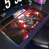 Mouse Pad LED Light RGB Luminous Wuthering ZANI Keyboard Desk-Mat Color Waterproof Office Game Computer Anti-slip Waves S Rubber