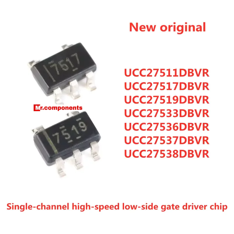 5PCS UCC27511DBVR UCC27517DBVR UCC27519DBVR UCC27533DBVR UCC27536DBVR 27537 Single-channel high-speed low-side gate driver chip