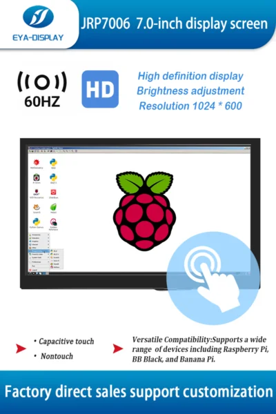 

YYHPortable Display HD Display Type-C Interface 1024*600 for PC/Raspberry Pi/Game Console/Computer Screen Expansion/PRI/CAMING