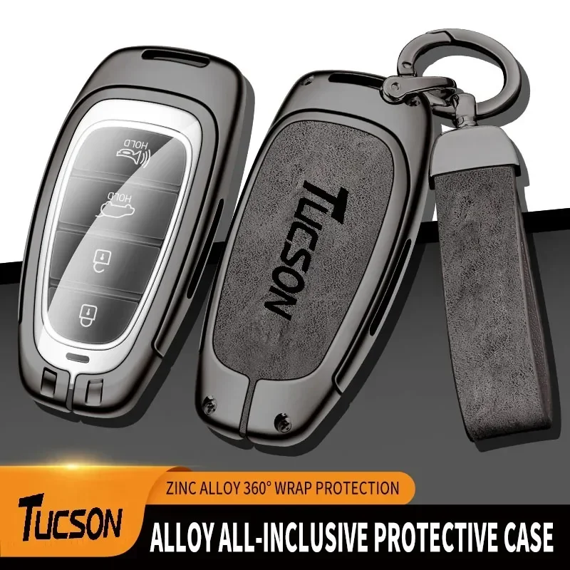 

Aluminum alloy car key case is designed for the modern Santa Fe Tuson 2022NEXO NX4 Antos Solaris Prime20214-a luxury key case