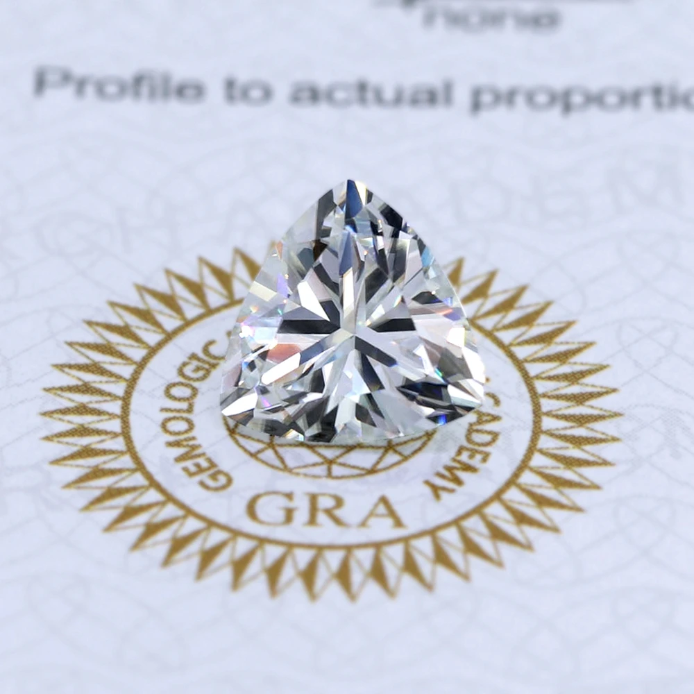 Eme jewe Trillion Cut مويسانيتي حجر فضفاض، أبيض D اللون VVS1 وضوح قطع ممتاز لصنع المجوهرات مع شهادة