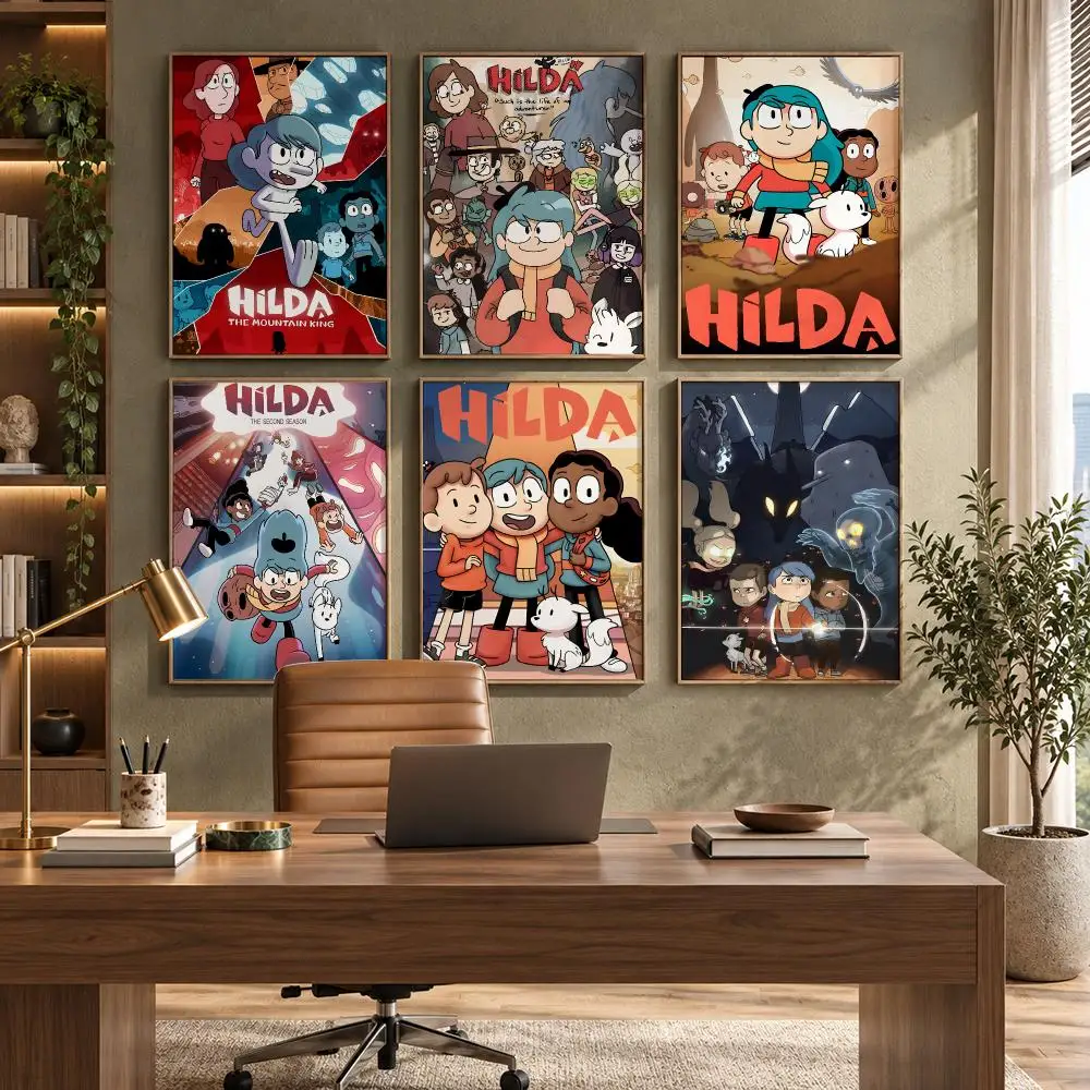 Popular Tv Anime Cartoon H-Hilda Poster High-Quality Waterproof Wall Decal for Study, Living Room & Garage, Great Gift for Fans