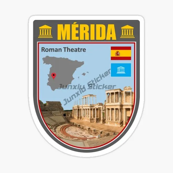 إشبيلية إسبانيا خريطة العلم شعار وطني ملصق فينيل PVC مناسب للدراجات البخارية والدراجات النارية والسيارات #6