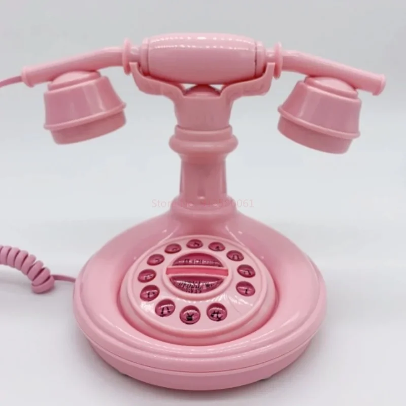 Anime Sanrio Kawaii Antique Corded Landline Telephone Hello Kitty Pink Creative Cute Retro Without Birthday Gift Toys