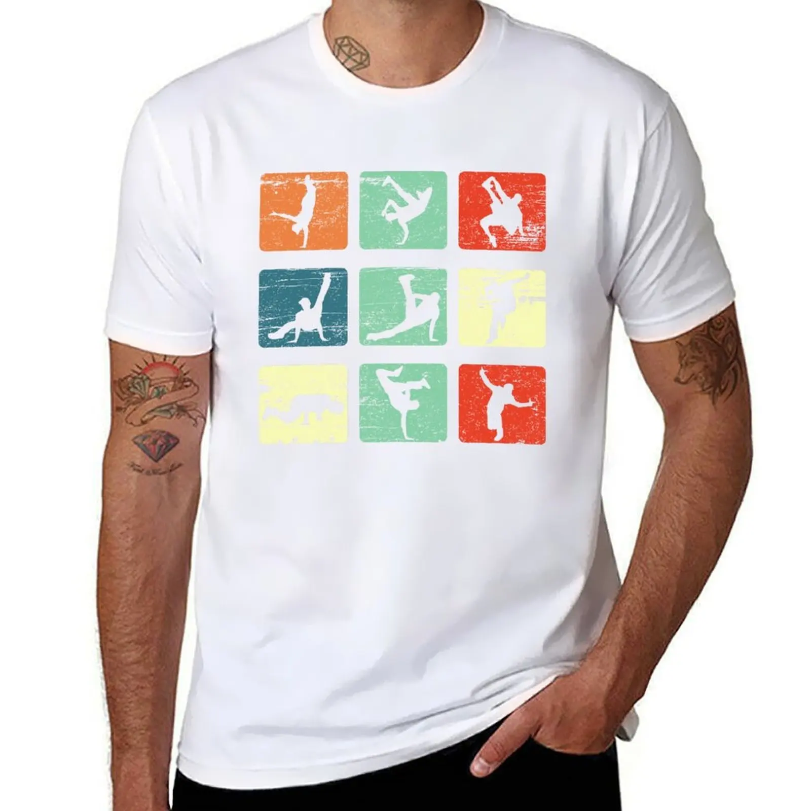 

Break dancing shirt Bboy poses Retro Vintage Hip Hop Gift T-Shirt funny t shirts man man t shirt heavy cotton T-Shirt