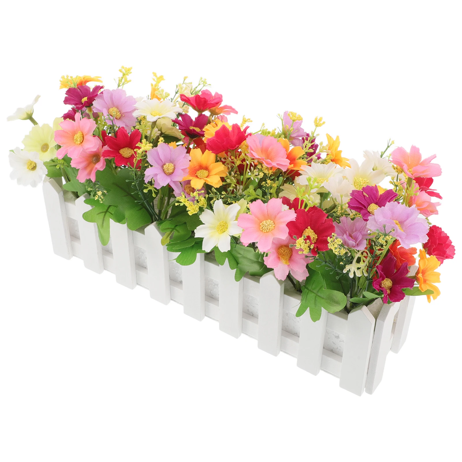 

Simulated Flower Fence Potted Plants Artificial Chamomile Stems Daisy Wild Flowers Realistic Decorative Home Garden Wedding
