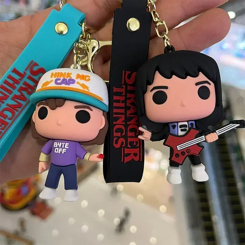 Stranger Things Keychain Accessories Anime Key Chain Keychains Women Jewelry Keyring Eleven Barbara Bag Charm Couples Llavero