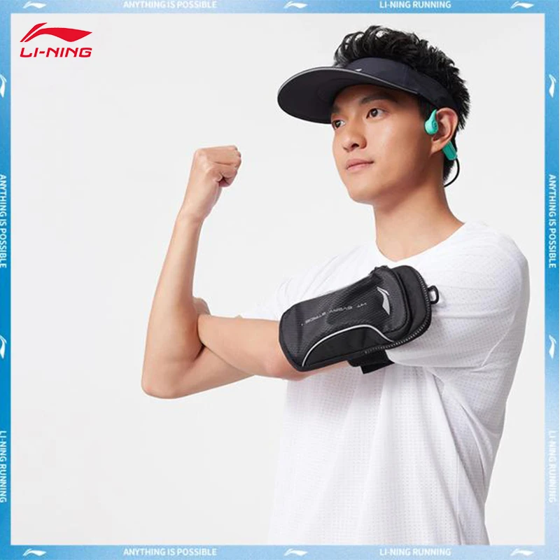 LI-NING Unisex Running Series Arm Bag Reflective Compact lightweight mobile phone bag sports arm bag ABDV087