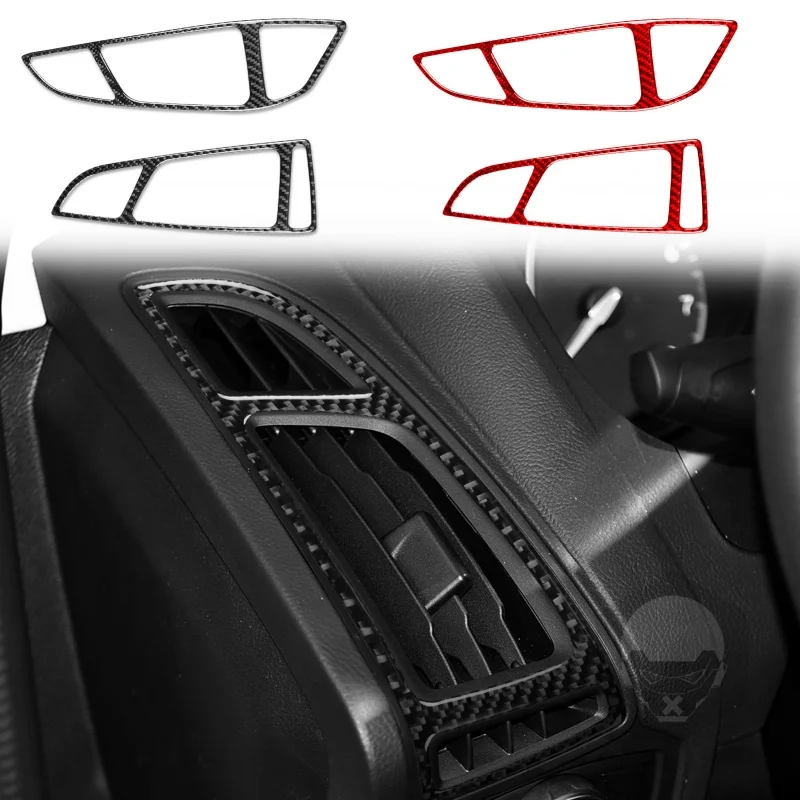 For Ford Focus SE RS ST Ecoboost 2015 2016 2017 2018 LHD RHD Real Carbon Fiber Dashboard Air Vent Outlet Console Panel Sticker