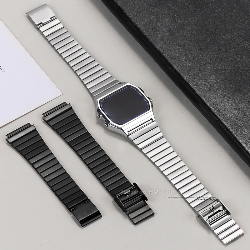 18mm 20mm Vintage Stainless Steel Watchband for Casio AE1200/1300 F84 F105/108/A158/168 F91W SGW400 Metal Wristband Bracelet