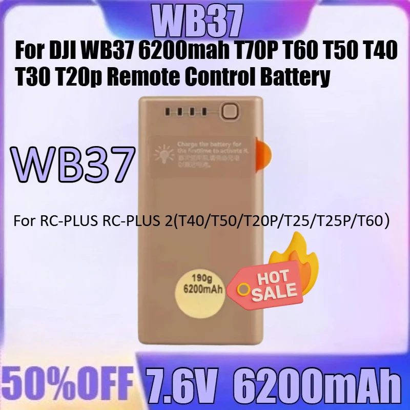 

For DJI WB37 6200mah T70P T60 T50 T40 T30 T20p Remote Control Battery New WB37 7.6V 6200mAh High Quality Battery
