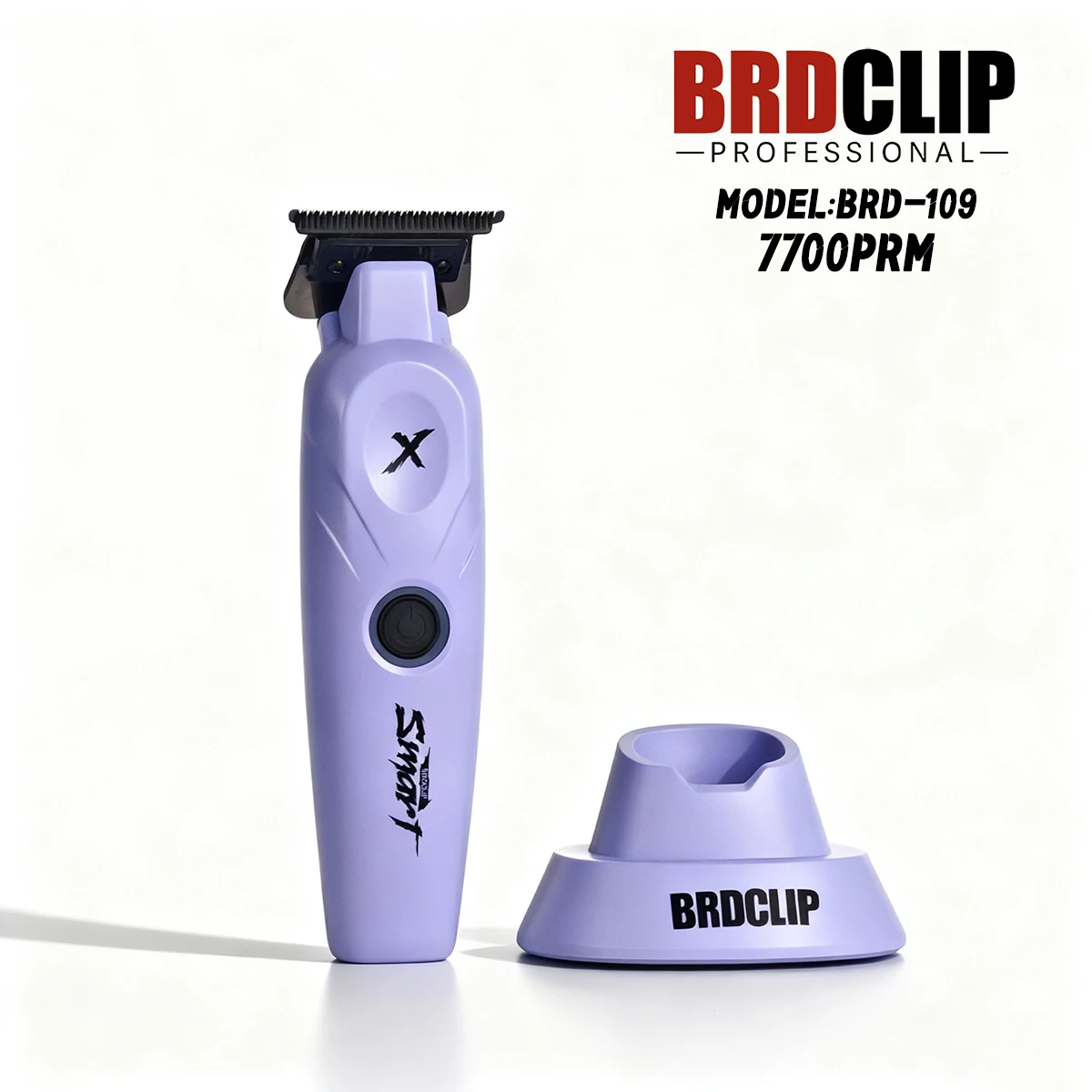 2026 جديد BRDCLIP BRD109 المهنية الأرجواني مقص الشعر الشعر المتقلب 7700 دورة في الدقيقة ماكينة حلاقة المقص الكهربائي مع حامل شاحن