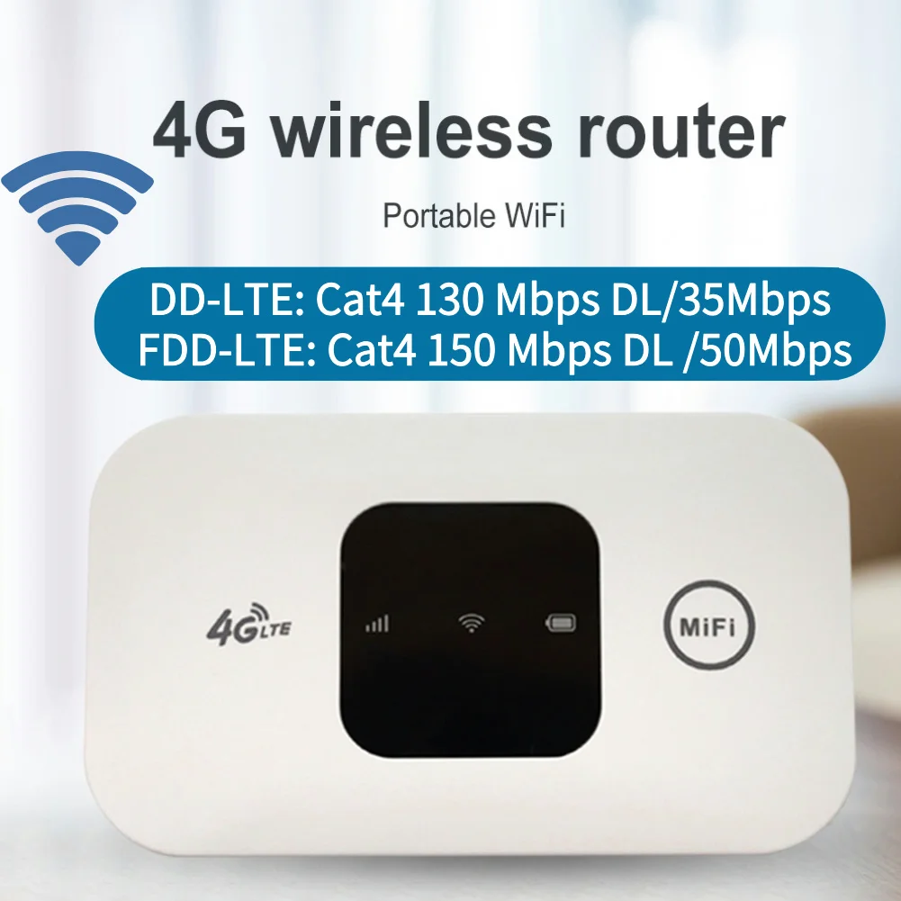 

4G Lte Router Wireless WiFi Portable Mobile Hotspot 150Mbps Wireless Modem with SIM Card Slot 4G Wireless Router Wide Coverage