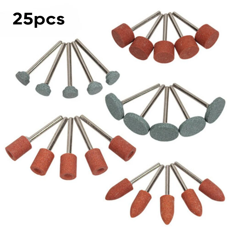 25pcs Set Grinding Stone Grinding Metal Mounted Repairing Ceramic Electric Drill Furniture Rotary Wheel Abrasive