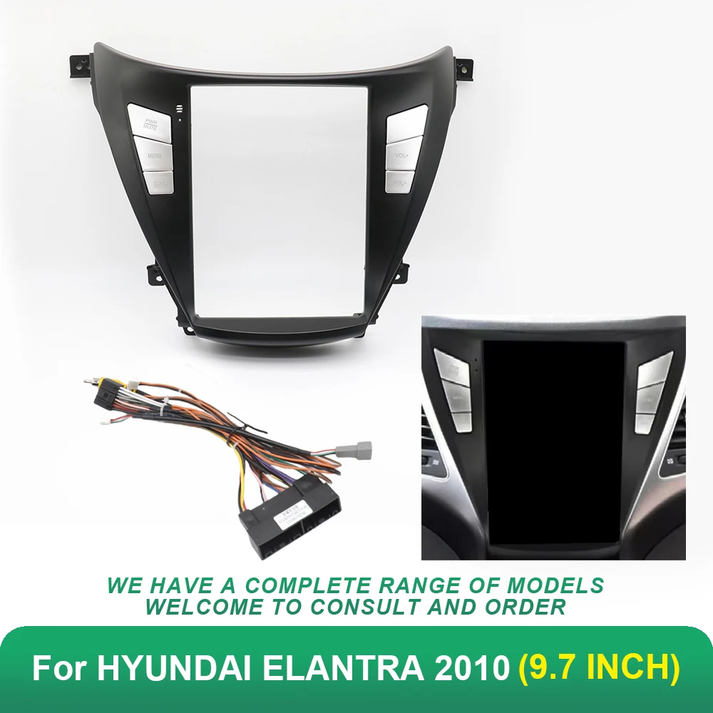 

9,7-дюймовый 2-диночный автомобильный радиоприемник для HYUNDAI ELANTRA 2010, мультимедийная рамка в стиле Tesla, видеоплеер, навигационная DVD-панель, отделка