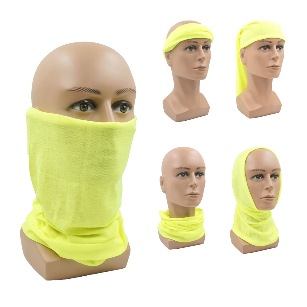 Polaina de cuello de Color sólido neón para hombres y mujeres, máscara facial de protección solar, Bandanas de moda para exteriores, bufanda de protección facial a prueba de polvo y viento