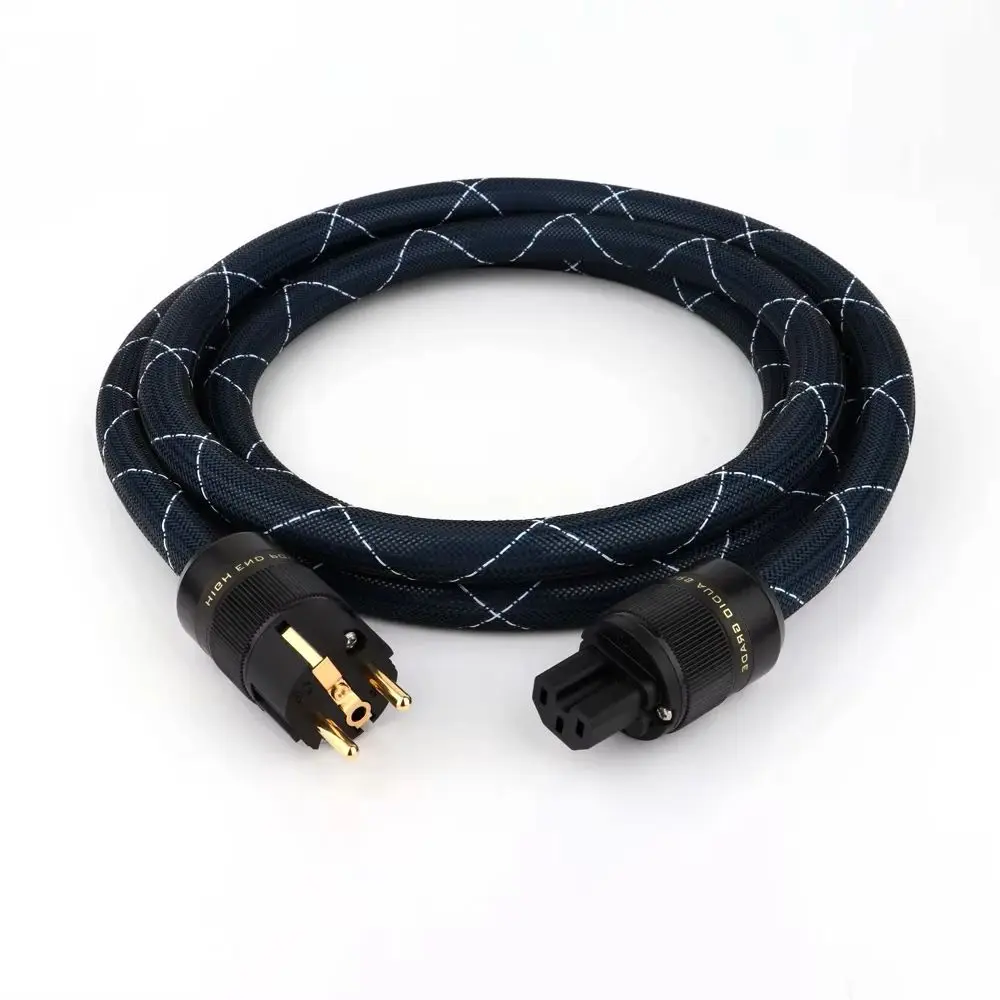 Hi-end 6N OCC Audio EU/US/AU Power Cord EU version Mains Power Cord Double Shielding Connection Filterure Amplifier Power Cable