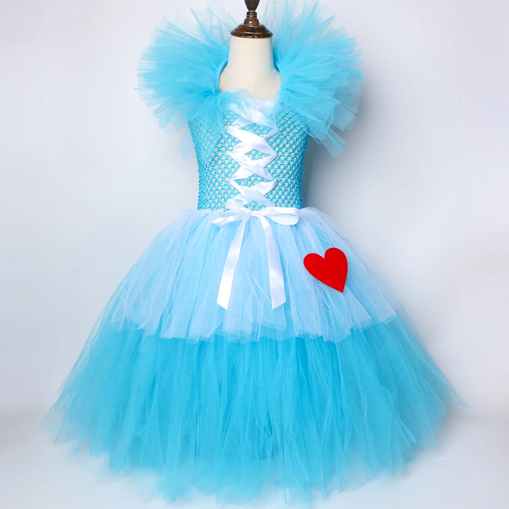 Princess Alice Costume for Girls Fairy Tale Fancy Tutu Dress Wonderland Maid Cosplay Carnival Halloween Costume for Kids Clothes