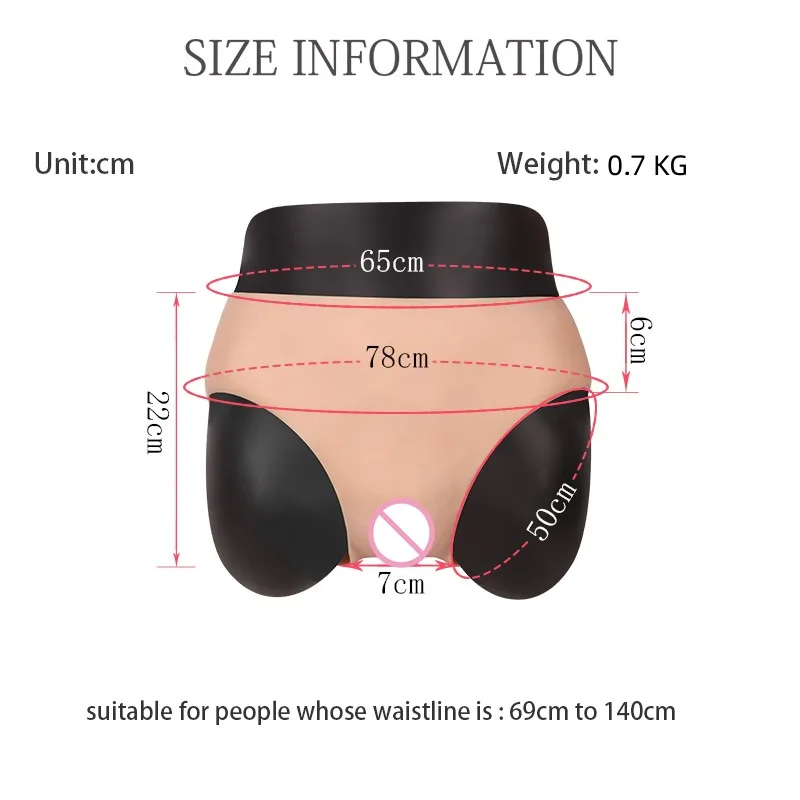 Liifun Silicone Fake Vagina Underwear Panties Realistic Pussy Brief for Crossdresser Transgender Drag Queen Shemale Transvestite