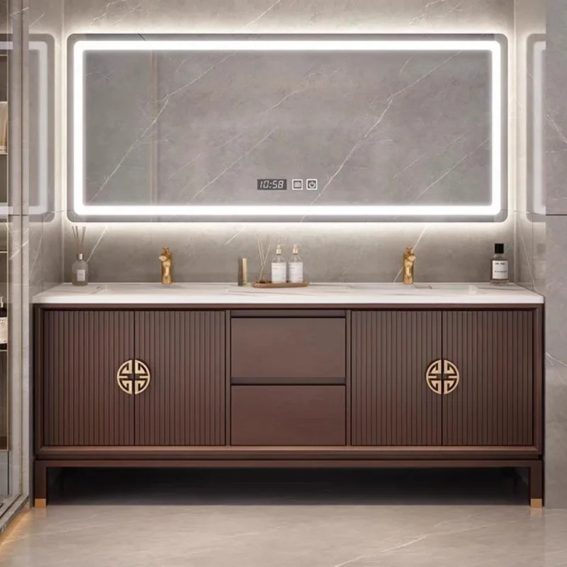 Classic Waterproof Bathroom Cabinets Wooden Floor Standing Tall Bathroom Cabinet Space Saver Mobile Bagno Home Furniture