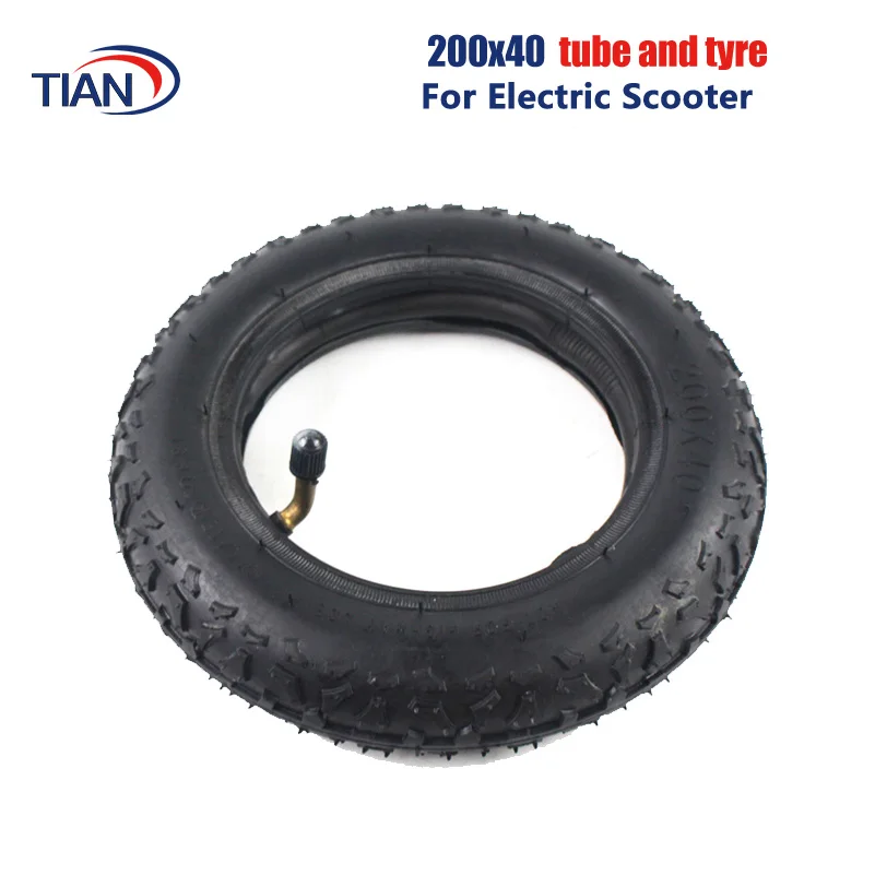 Free Shipping Rubber Tire and Wheel Hub 200X40 with A Bent Angle Valve Stem Electric Bicycle Tyre Electric Scooter Motorcycle