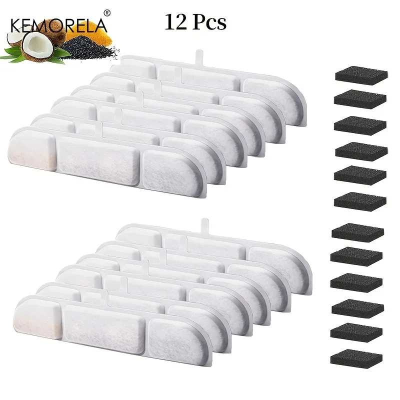 6/12PCS Cat Water Fountain Filters Replacement - with Activated Carbon Fit for Most Waterer Clean Drinking Water for Cats Pet gallery 1