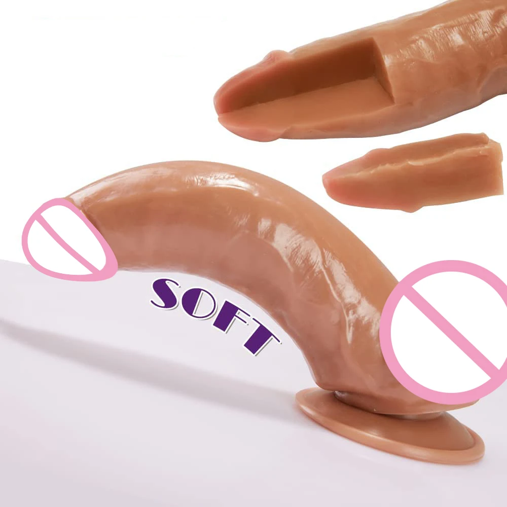 Small Glans Big Thick Dildo with Suction Cup Huge Realistic Dildo for Anal Play Fake Penis Adult Sex Toys for Women Vagina Anal