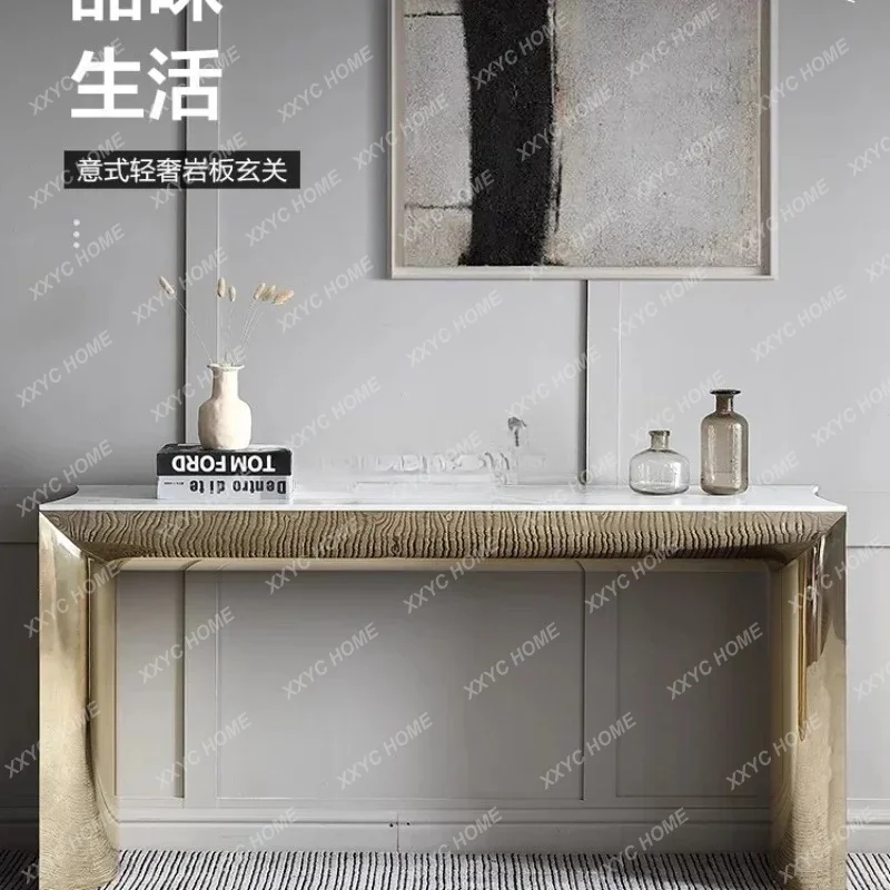 Slate door cabinet, strip case,  simple modern living room, corridor against the wall, stainless steel entrance entrance t
