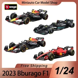 In Stock 1:24 2023 Bburago F1 Miniature Ferrari Sf23 Red Bull Rb19 Amg Benz W14 Alloy Miniature Diecast Model Christmas Kid Gift