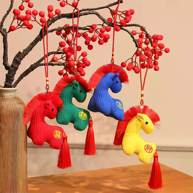 1 SZT. 12cm Maskotka z Okazji Roku Konia 2026, Pluszowa Zawieszka, Miękka, Realistyczna, Prezent dla Noworodka, Lalka Kucyk, Dekoracja Domu, Ornament