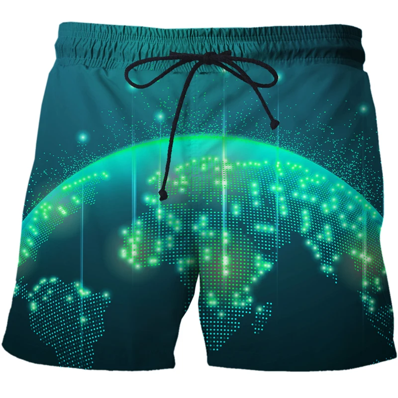 2022 New summer shorts men's fashion hot AI technology cool series 3d short surfing beach casual men's pants sports swimsuit