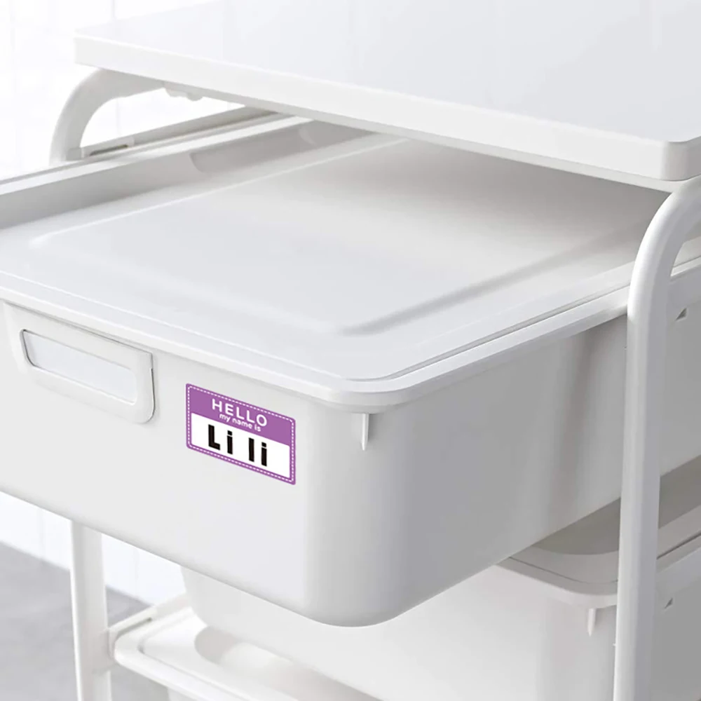 200 Uds. Pegatinas de nombre en blanco de Color "Hola mi nombre es", etiqueta de nombre, diseño de firma personalizado, etiqueta de nombre para bebé recién nacido, escuela, oficina