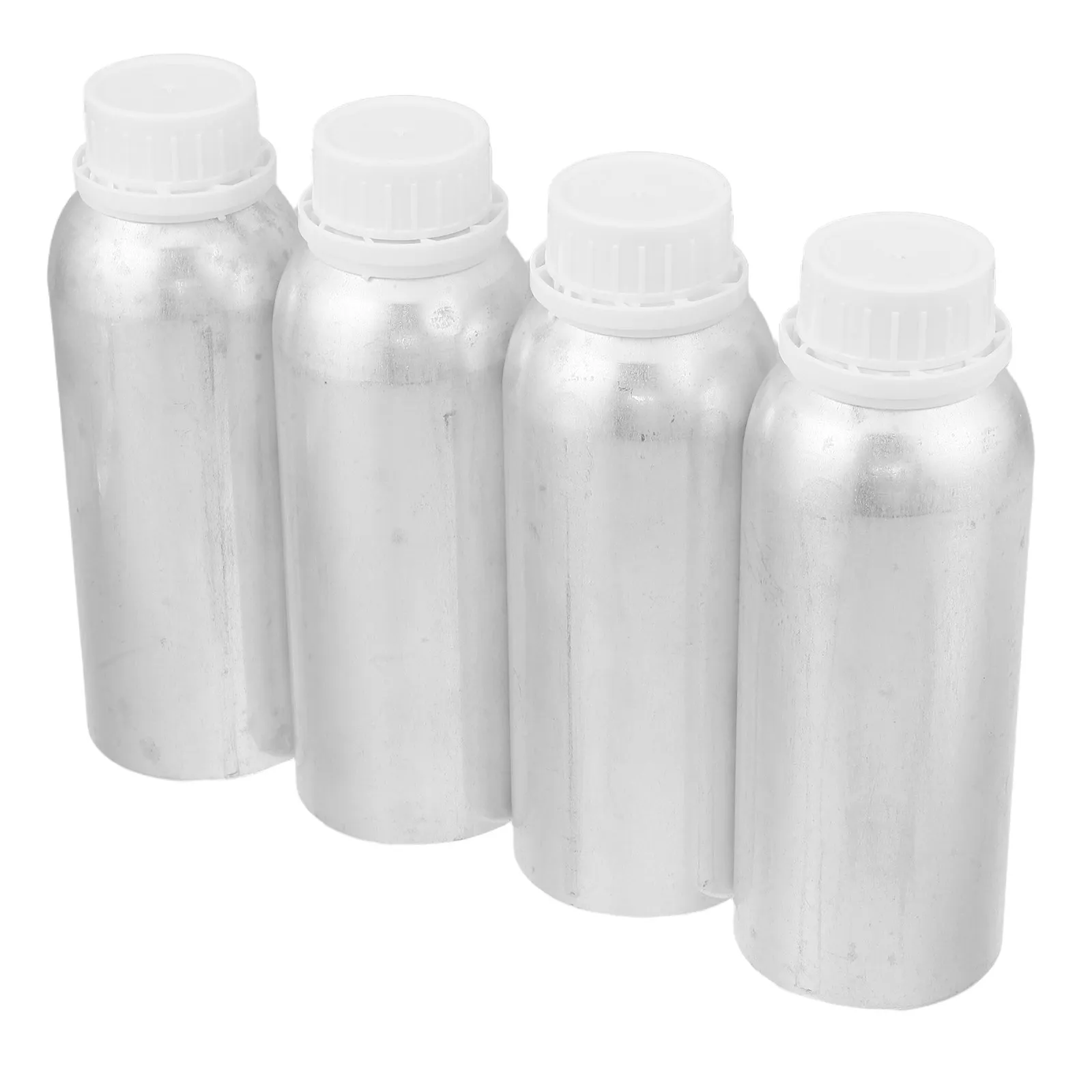 4Pcs Aluminum Sample Bottles Leakproof Screw Cap Anti-Theft Laboratory Chemical Reagent Storage Containers for Liquid Samples