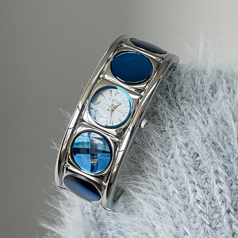 CILOA orologio da polso femminile 2025 nuovo marchio regalo rotondo autentico orologio da donna al quarzo impermeabile casual blu di alta qualità