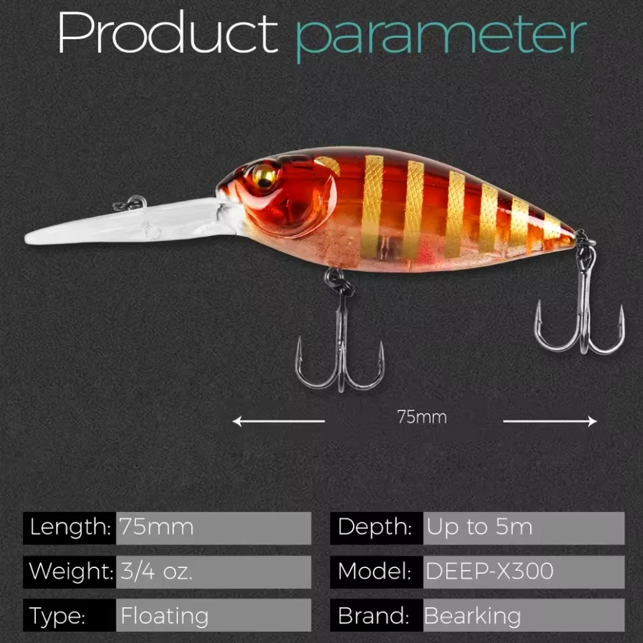BEARKING Wobler manivela flotante para pesca en profundidad - imagen 4