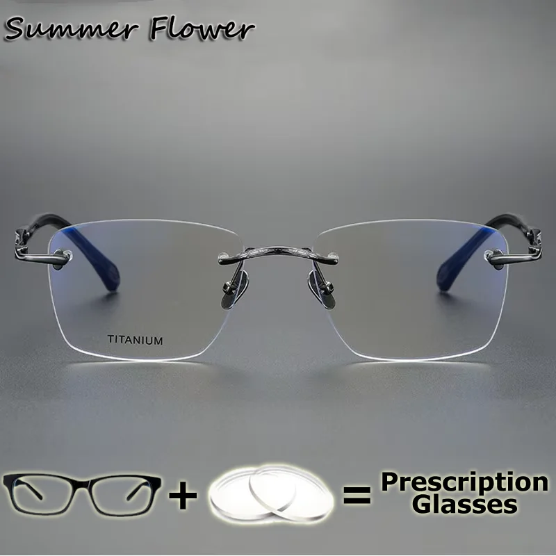 نظارات بدون شفة، نظارات طبية للرجال، تصميم عصري، نظارات عصرية بدون إطار تقدمية فوتوكروميك مضادة للأشعة الزرقاء #3