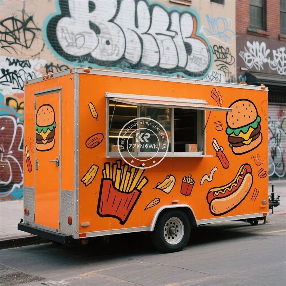 

Индивидуальный мобильный грузовик для общественного питания, тележка для мороженого, полностью оборудованный прицеп для фаст-фуда с индивидуальной концессией и полной кухней