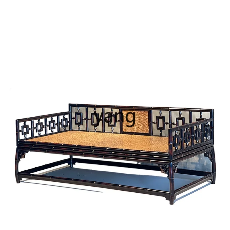 

LTT Ming-style Arhat bed handmade round bamboo antique zen chair Chinese meditation chair classical bamboo couch