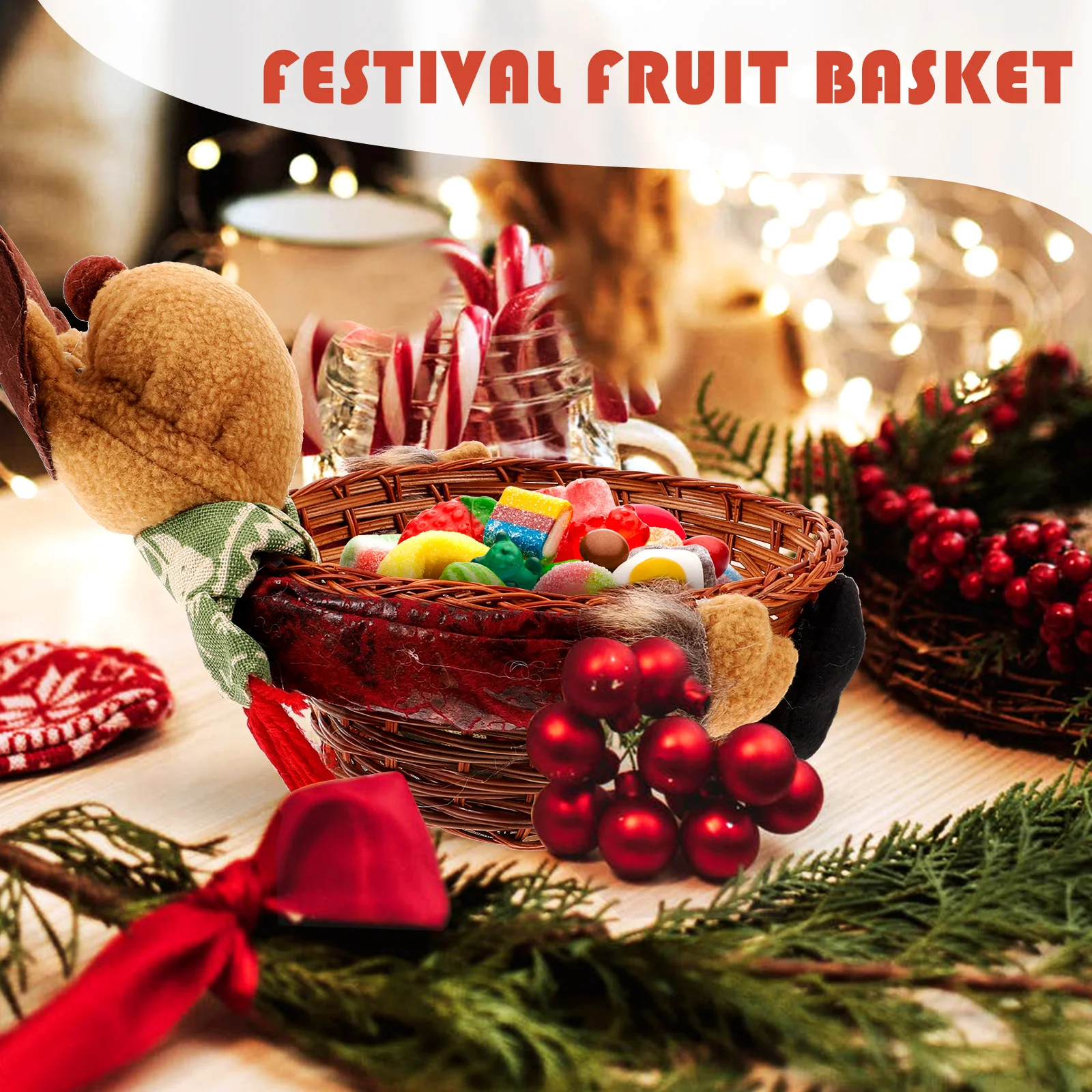 

1pc Christmas Candy Xmas Ornament Christmas Ornament Gift Kids Holiday Festive Xmas Desktop Decor Tabletop Storage Container