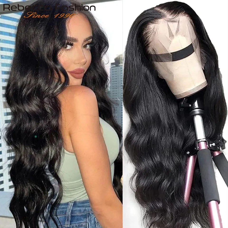 

Loose Body Wave Short Bob Wig Human Hair Pre Plucked Indian Hair black 14 To 28 Inch T Middle Part Lace Bob Wigs For Black Women