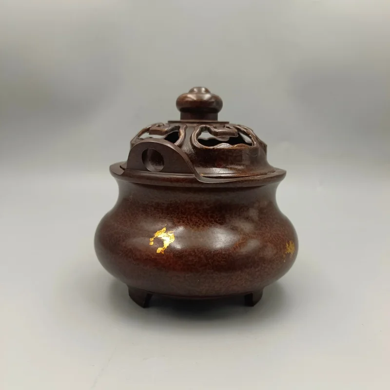 Ingot-shaped , incense burner, copper collectible ornaments, home decoration crafts