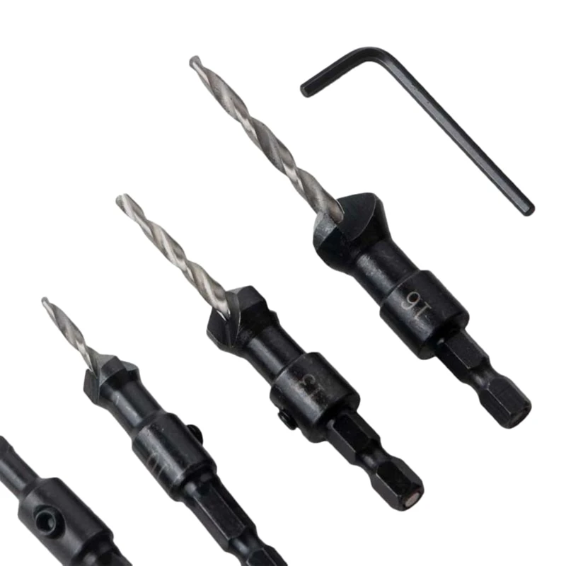Shank Counter Sinker Drill Bit Set Tool Sets for Wood Countersink Bit Reaming Drill Hole Dropship