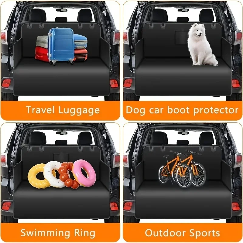 Tear-Resistant Dog Trunk Cover Mat Anti-Scratch Durable Waterproof Dog Car Trunk Protector - Non-Slip PET Cargo Cover camping