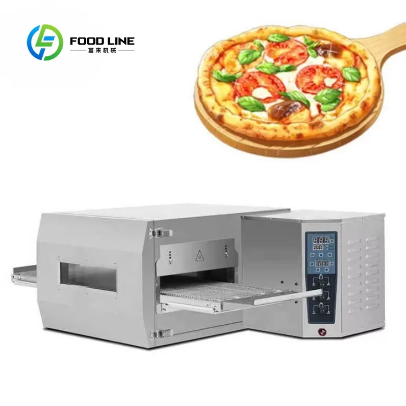 customized commercial conveyor pizza oven dual fuel belt baking structure for local catering food shop business buyers