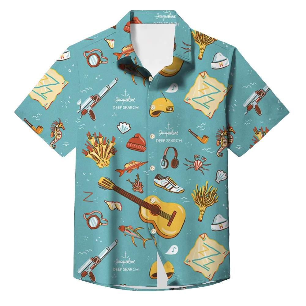 Mens Fruit Pattern Shirt 3d Printed Fruit Shirt Fashion Shirt New Short Sleeve Tops Summer Breathable Loose Button Down Shirt