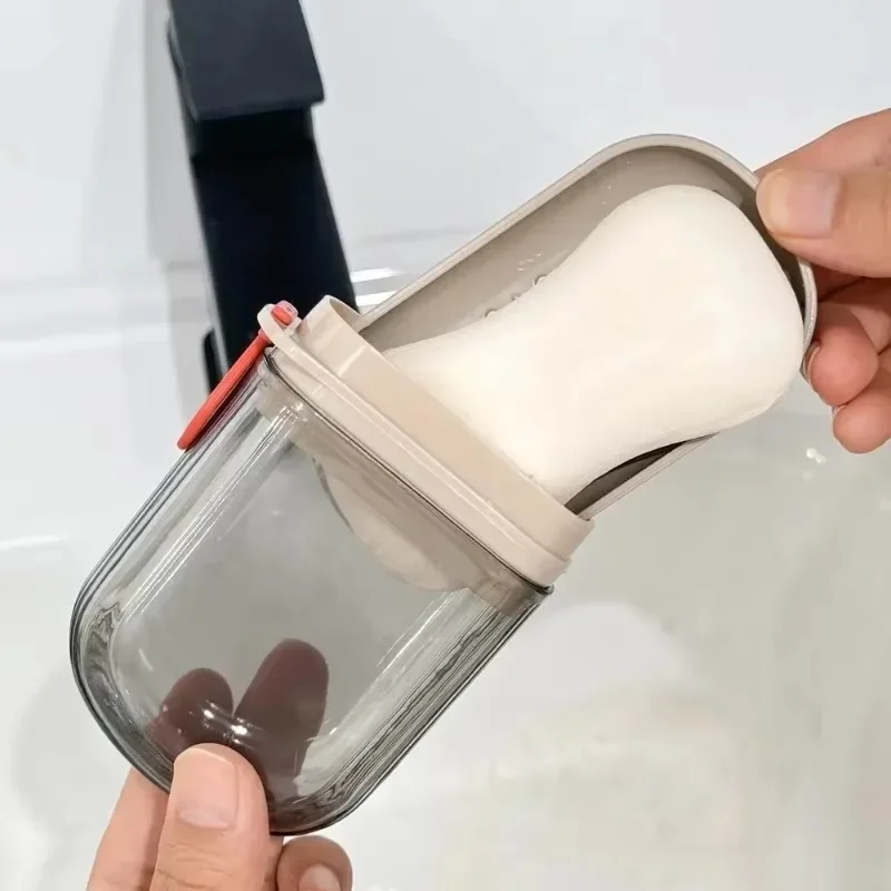 1/5PCS Portable Soap Tray Drain Soap Box Leakproof Bathroom Sealing Case with Cover Plastic Soaps Holder Travel Sealing Dishes