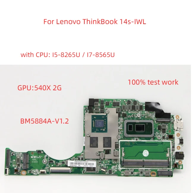 ThinkBook 14s-IWL laptop motherboard Model Multiple optional compatible replacement BM5884 A-V1.2 with CPU  I510210 i710510