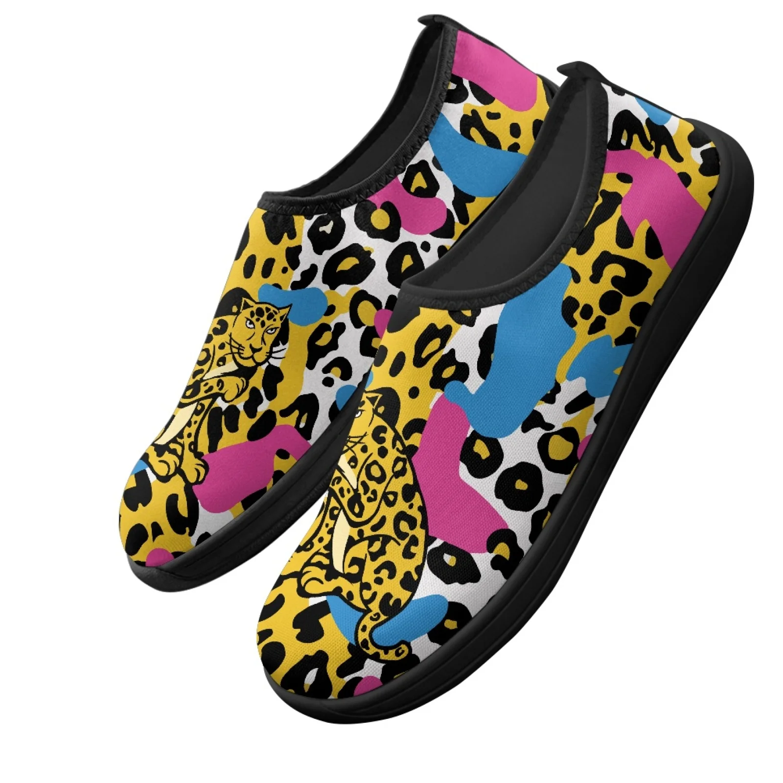 PENSTROLL Leopard Comfortable Casual Sneakers Walking Running Shoe for Men Slip On Casual Shoes