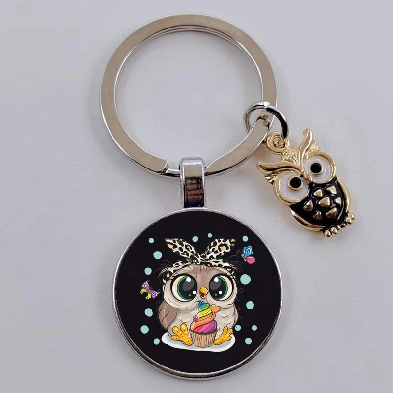 DIY Cute Keychain Owl Keyring Night Owl Keychain Animal Gift Ladies Men Handbag Accessories Car Keys Handmade Jewelry