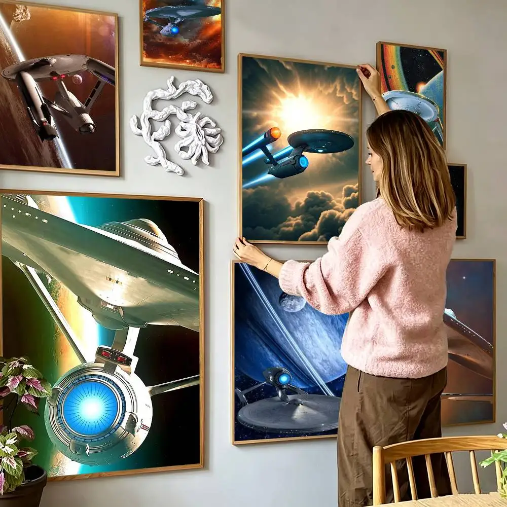 s-Star Trek Ships  Poster High Quality Dorm Living Room Aesthetic Wall Decoration Painting Stickers Gift